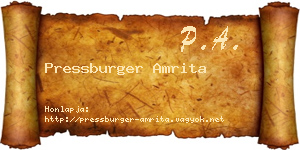 Pressburger Amrita névjegykártya